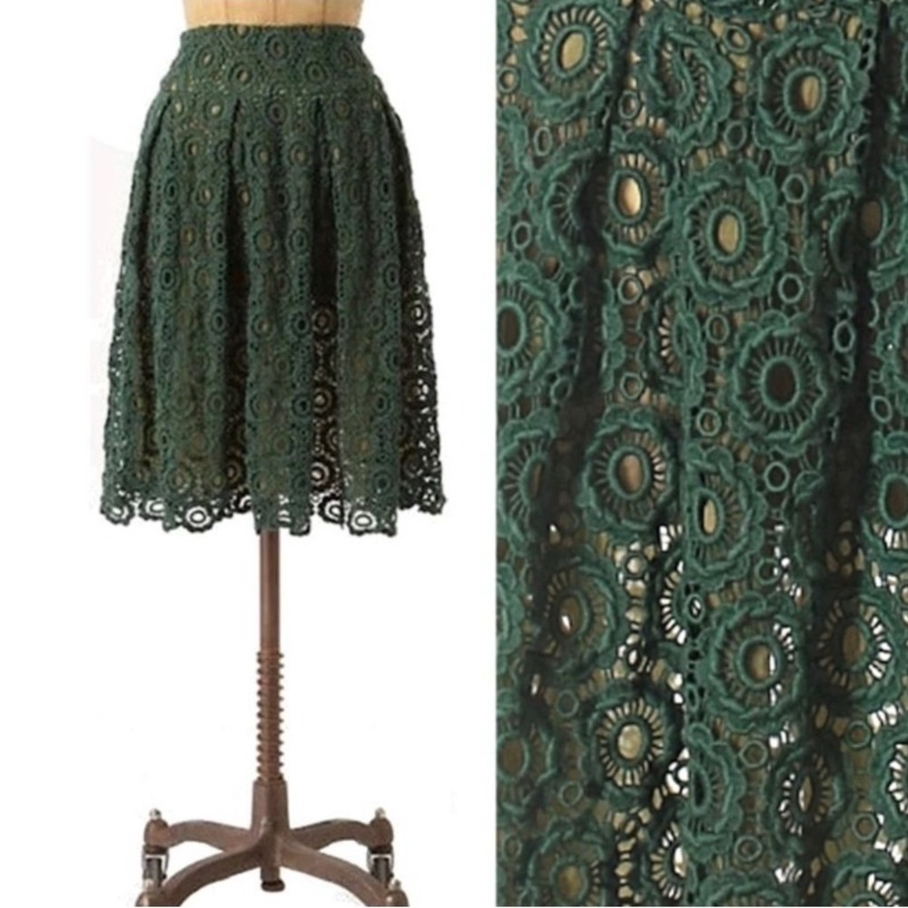 Anthropologie Moulinette Soeurs Tuberose Floral Crochet Skirt